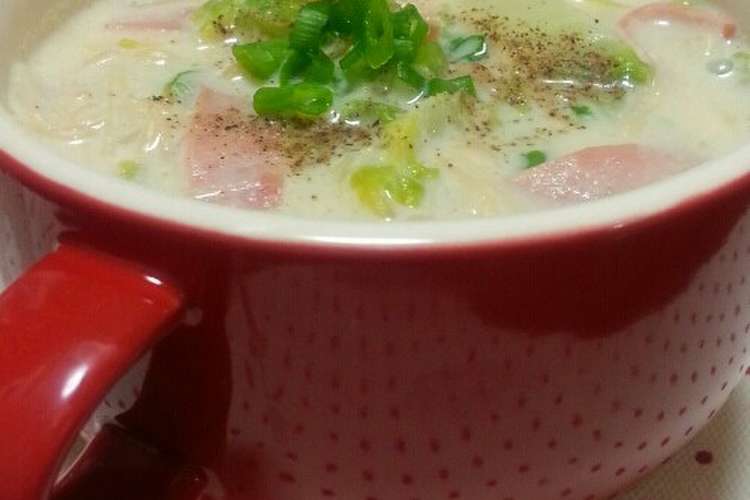 白菜とベーコンの和風だし豆乳スープ レシピ 作り方 By ゆりぴ0309 クックパッド