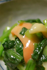 小松菜と青柳の辛子酢味噌和え