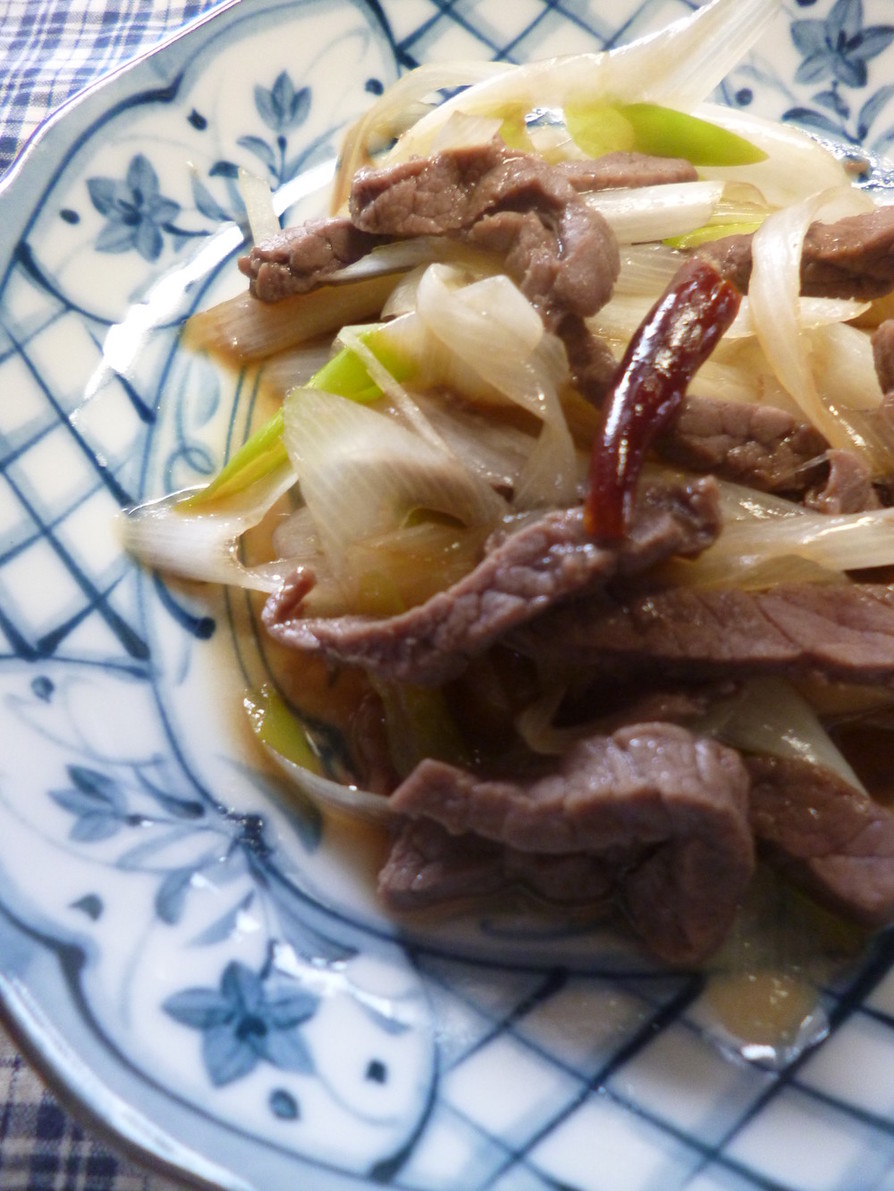 カロリー控えめ・牛肉と白ねぎの中華炒め風の画像
