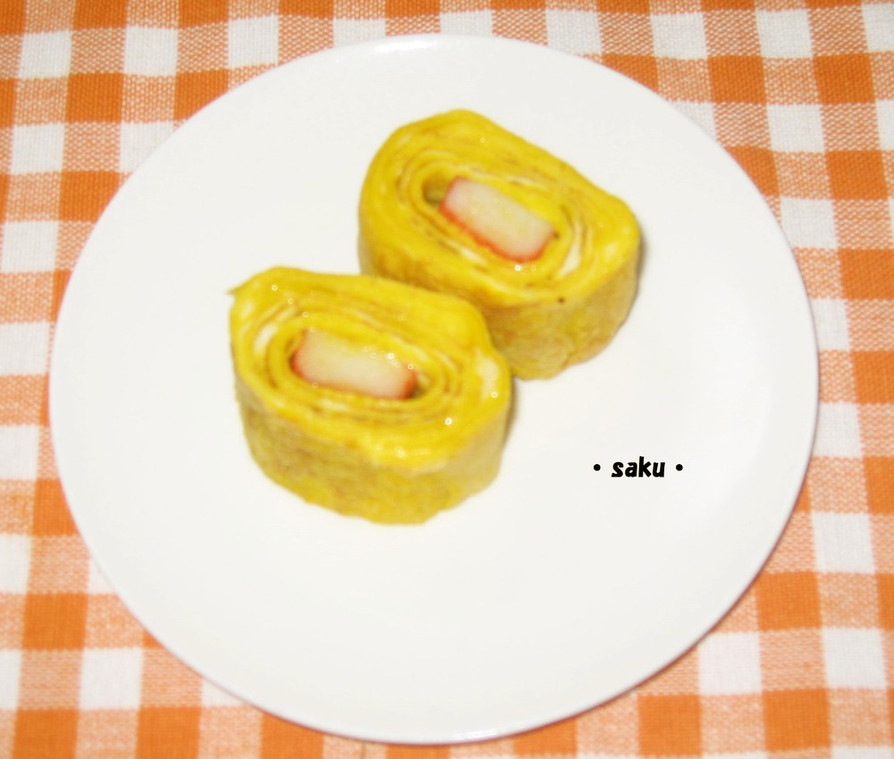 お弁当に♪彩きれいなカニかま卵焼き♥の画像