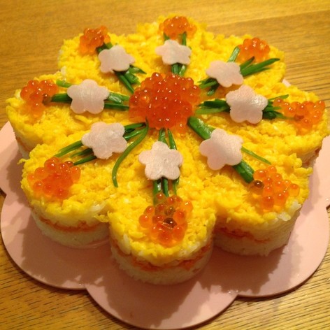 お花のひな寿司ケーキ風
