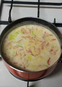 海老香る☆味噌クリームスープ