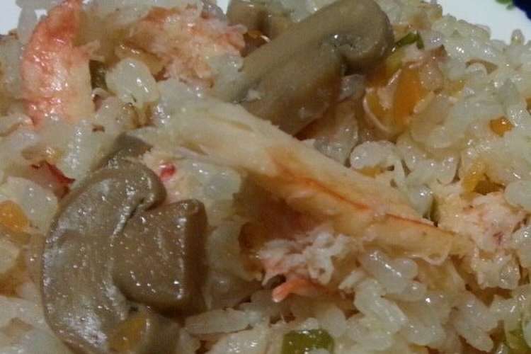 炊飯器で簡単 カニピラフ レシピ 作り方 By けいこ1127 クックパッド