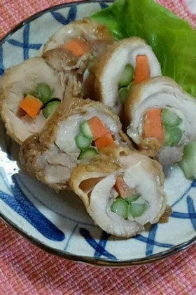 人参とアスパラの鳥肉ロール