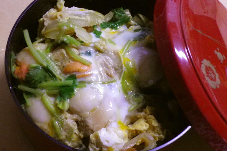 ほたてヘルシーな卵とじ丼 レシピ 作り方 By ほたて漁師のオッカー クックパッド