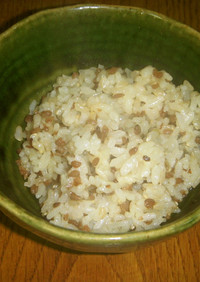 そば茶の出し殻と玄米と白米ご飯