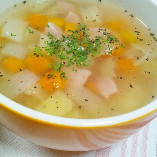 具沢山も 簡単 和洋折衷の野菜スープ レシピ 作り方 By かもめーず0516 クックパッド