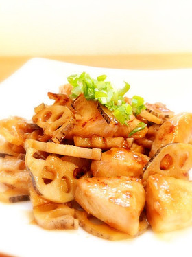 花粉症対策!鶏ムネ肉とれんこんの甘辛炒め