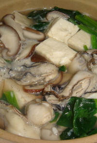 牡蠣と椎茸のシンプル鍋