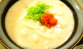 つるとんたん風明太子クリームのおうどん