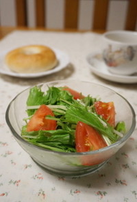 簡単☆水菜とトマトのサラダ