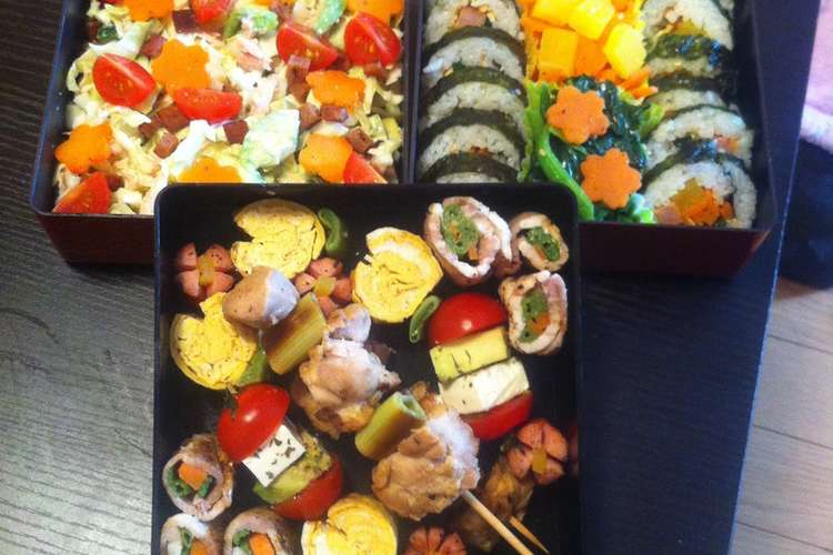 お花見 ピクニック 簡単お花畑弁当 レシピ 作り方 By Izakayami クックパッド
