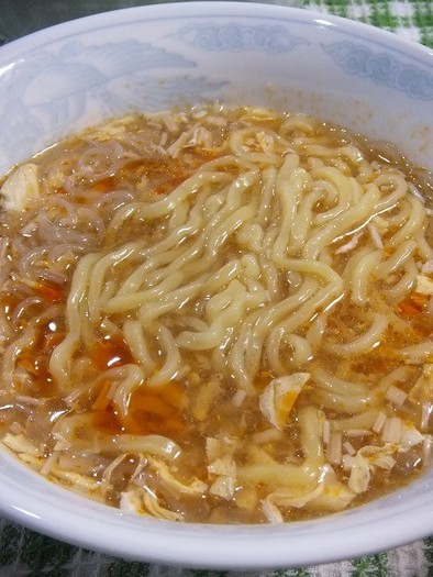 ダイエット　エノキ酸辣湯麺の写真
