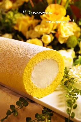 HMで簡単♬基本のミルクロールケーキ♡