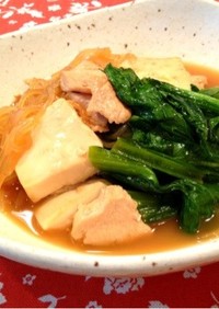 小松菜肉豆腐