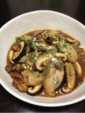 牡蠣と椎茸の韓国風コチュジャン炒めの画像