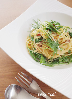 ツナと水菜のパスタ♪