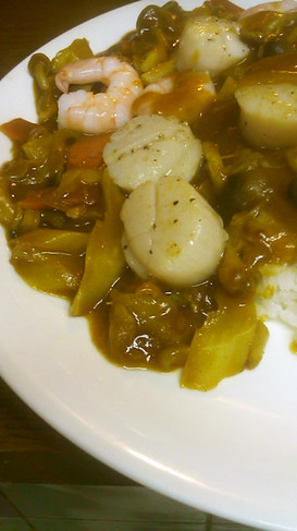 煮込まない エビとホタテのカレー