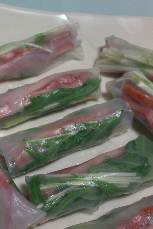 焼き豚春巻きのレシピ