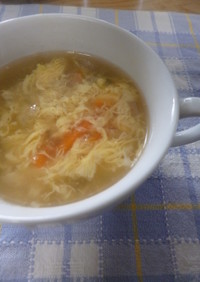 にんじん・きくらげ・卵入り中華スープ