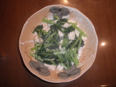簡単！小松菜と鳥ムネ肉のさっと炒めの画像