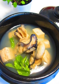 牡蠣と大根・豆腐の旨みスープ。