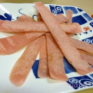 ベーコンもどき☆レンチン魚肉ソーセージの写真