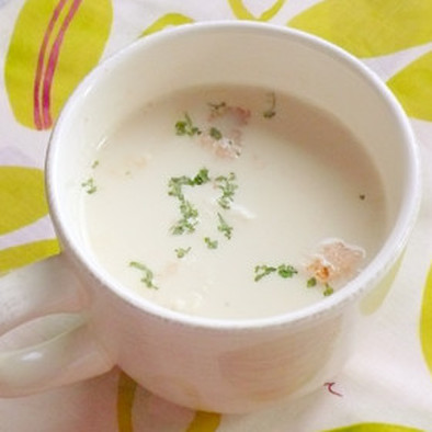 豆乳で簡単スープの写真