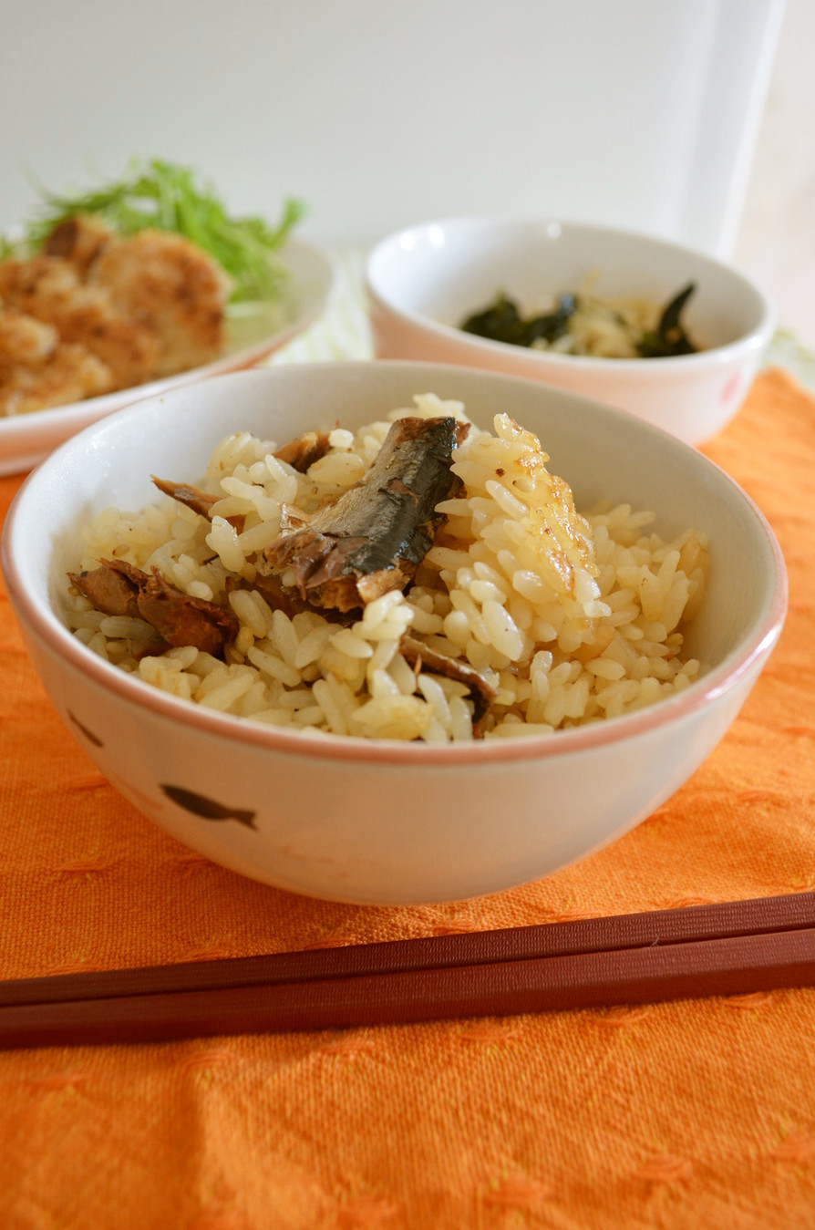 ◆缶詰で♬秋刀魚とごまの炊き込み御飯の画像