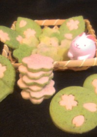 桜と抹茶のクッキー