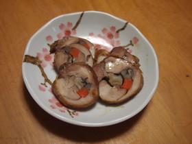 野菜巻き巻き鶏肉チャーシュー(圧力鍋で)