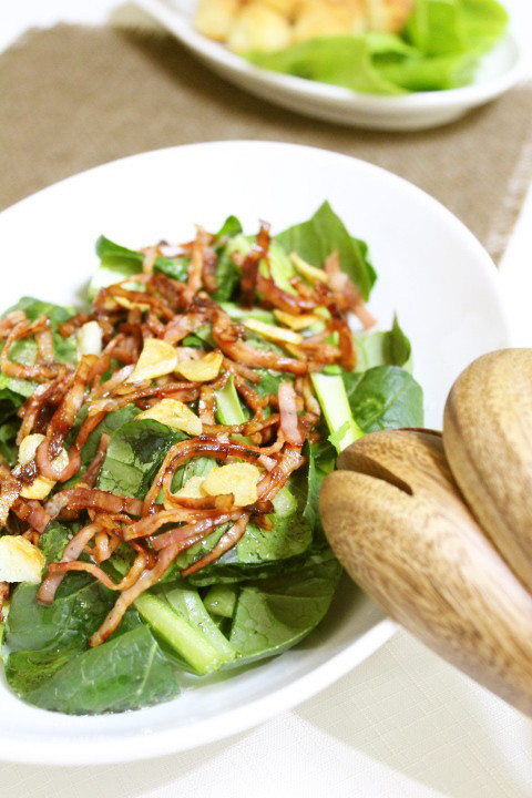 小松菜とカリカリベーコンのスタミナサラダの画像
