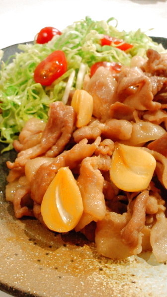 美味☆豚肉ニンニクめんつゆでスタミナ炒めの画像