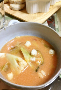 春野菜の豆乳トマトスープ
