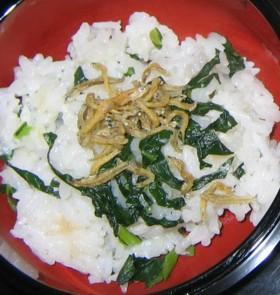 カリカリじゃこの青菜ご飯