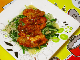 炒め野菜と♪メカジキのピリ辛香味焼き