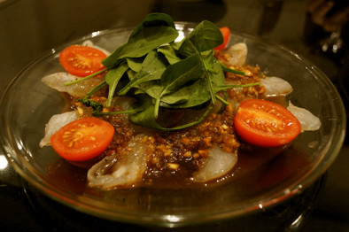 真鯛のカルパッチョ　バルサミコソースの写真