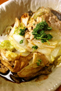白菜と豚バラスライスの蒸し煮
