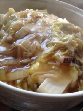 簡単!えのきと椎茸と白菜のあんかけ豆腐