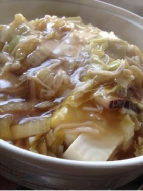 簡単！えのきと椎茸と白菜のあんかけ豆腐の画像