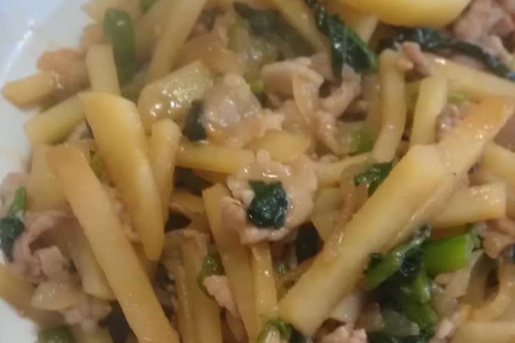 肉野菜炒め 豚肉 ほうれん草 じゃがいも レシピ 作り方 By すずからうえ クックパッド 簡単おいしいみんなのレシピが360万品