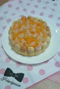 白桃のシャルロットケーキ☆