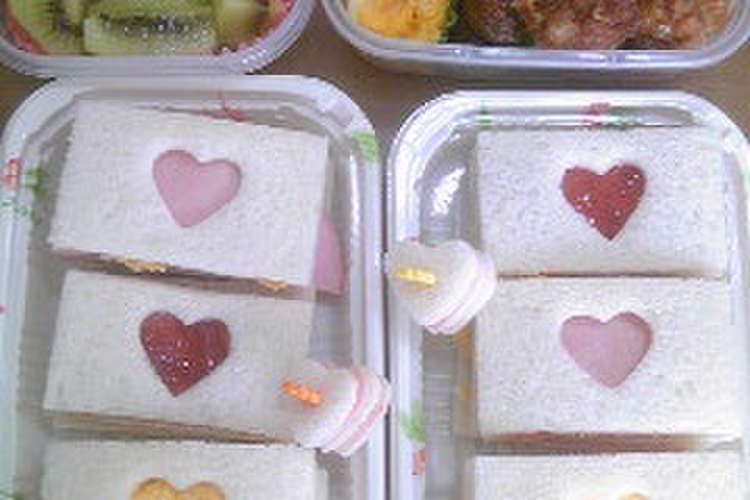 ハートのサンドイッチ弁当 レシピ 作り方 By ーはるちゃんー クックパッド 簡単おいしいみんなのレシピが375万品