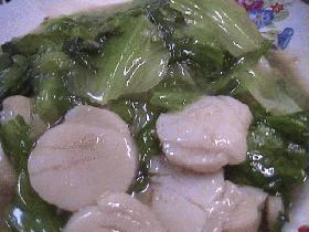 ホタテとレタスの炒め物