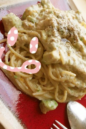 美肌ヘルシー♡アボカド豆腐クリームパスタ