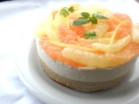 グレープフルーツ*紅茶レアチーズケーキ