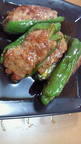 ピーマン肉詰め♪やっぱり照り焼き!