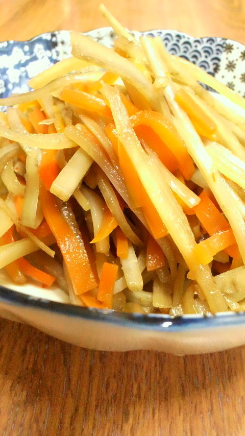 生姜で美味しいきんぴらごぼうの画像