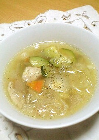 玉ねぎと残り野菜のスープ