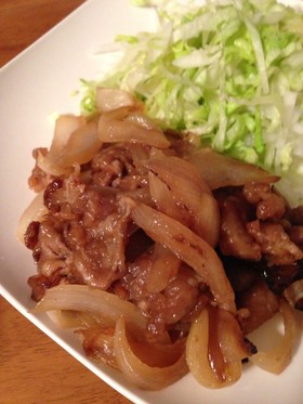 玉ねぎ>お肉の生姜焼き♪